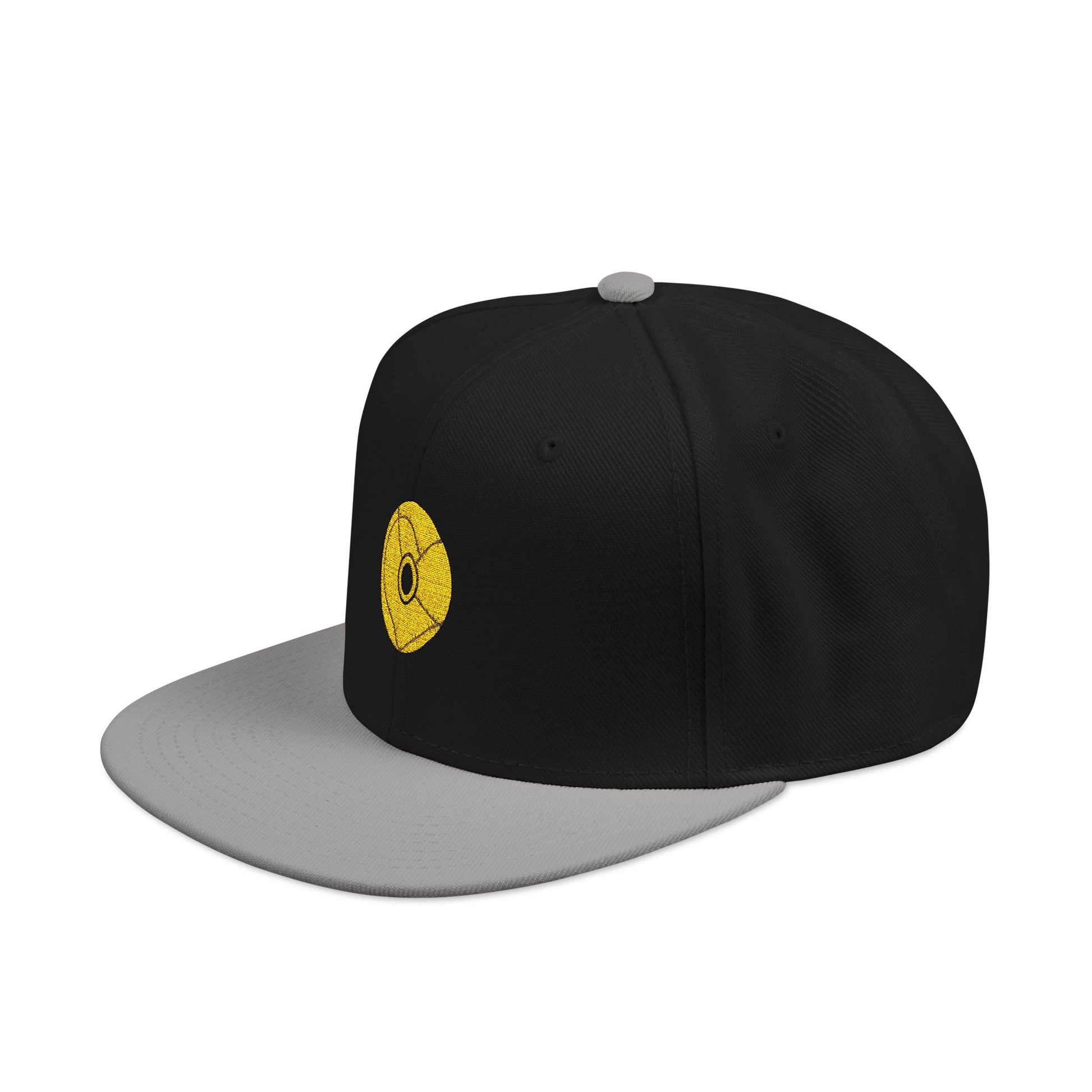 Minimalist Black Disc Outline Snapback Cap Printify