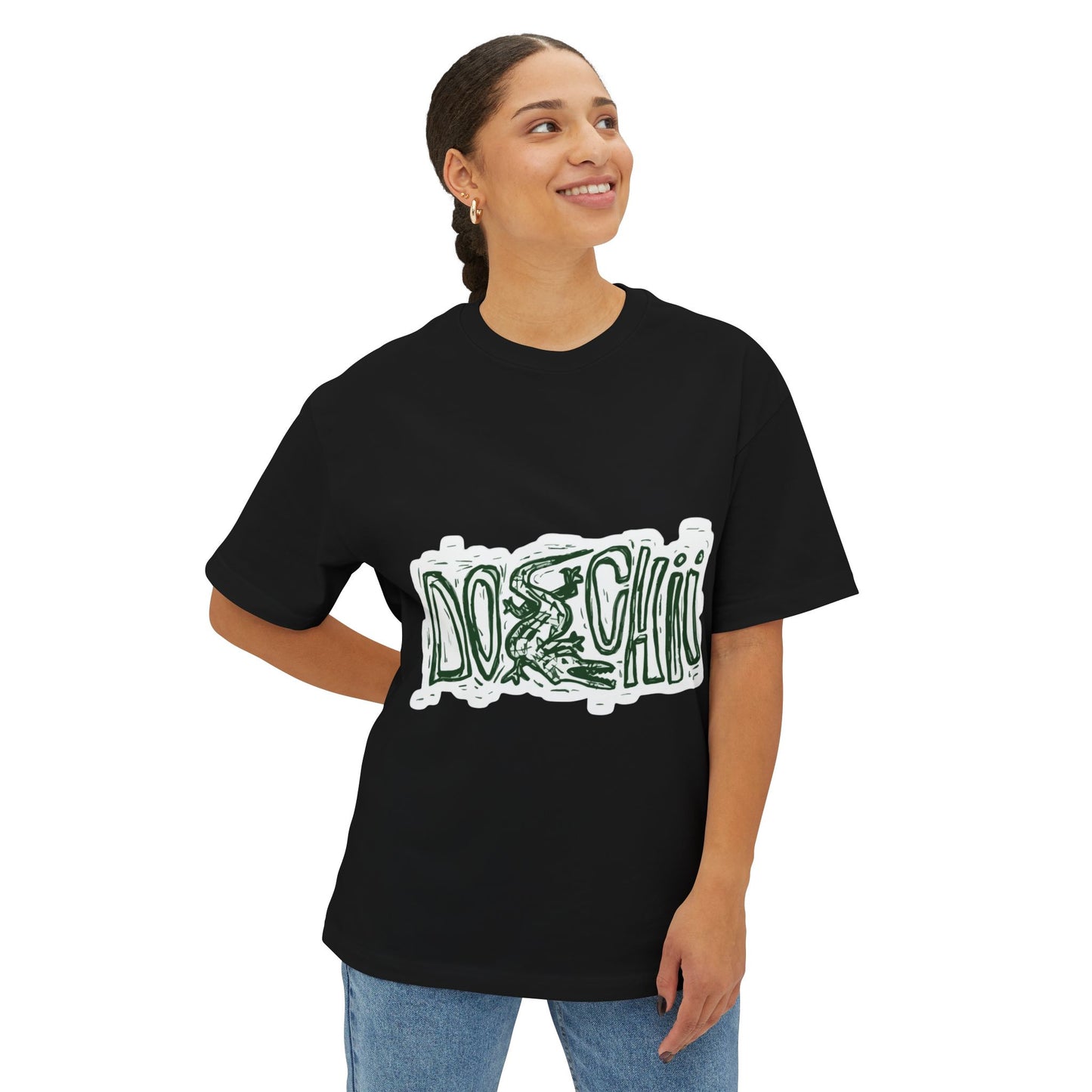 Lizard Lettering Unisex Oversized Boxy Tee - snazzymerch