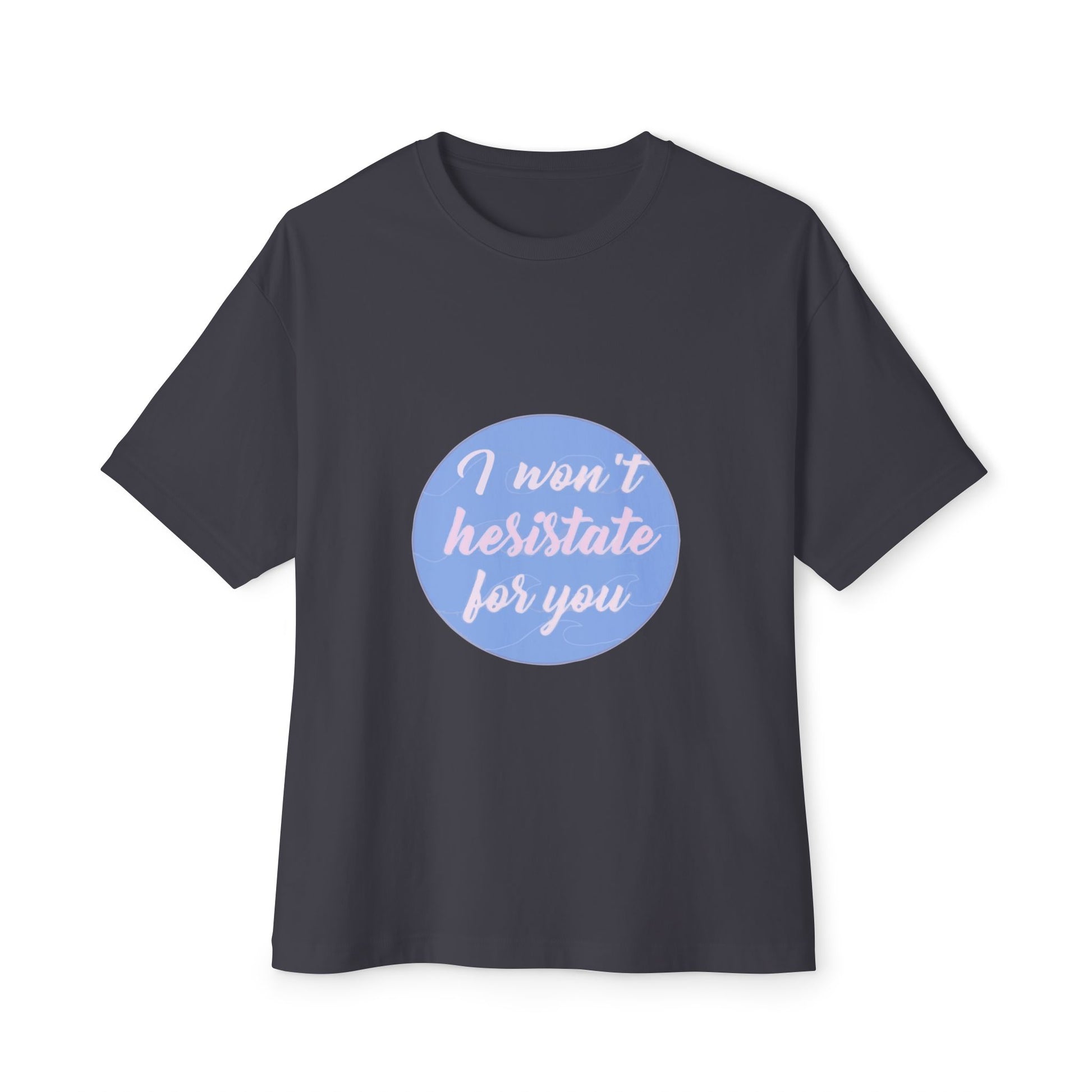 Blue Quote Circle Unisex Oversized Boxy Tee - snazzymerch