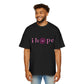 Pink Hope Smile Men's Heavy Oversized Tee - snazzymerch