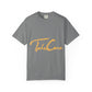 Take Care Gold Script Dyed Tshirt Printify