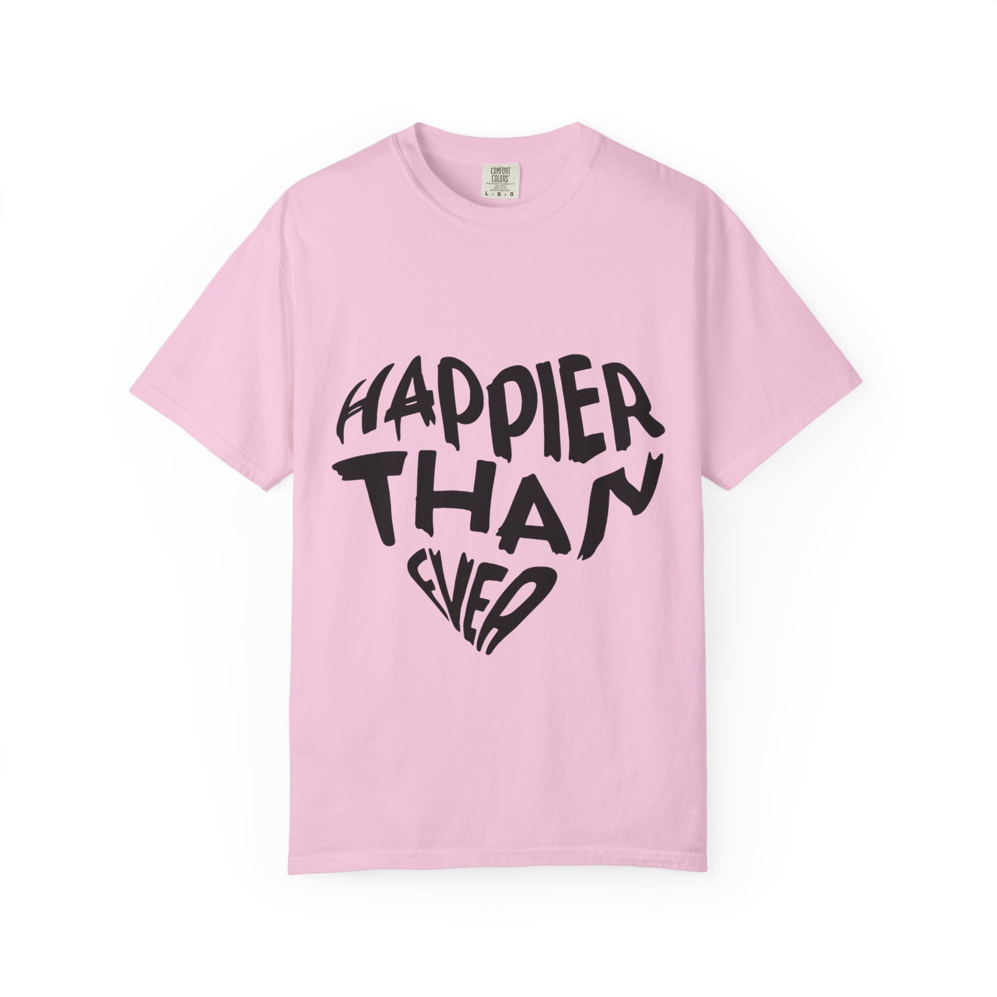 Billie Eilish Inspired Dyed T-shirt – Happier Heart Lettering Edition Printify