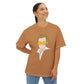 Yellow Glasses Portrait Unisex Oversized Boxy Tee - snazzymerch