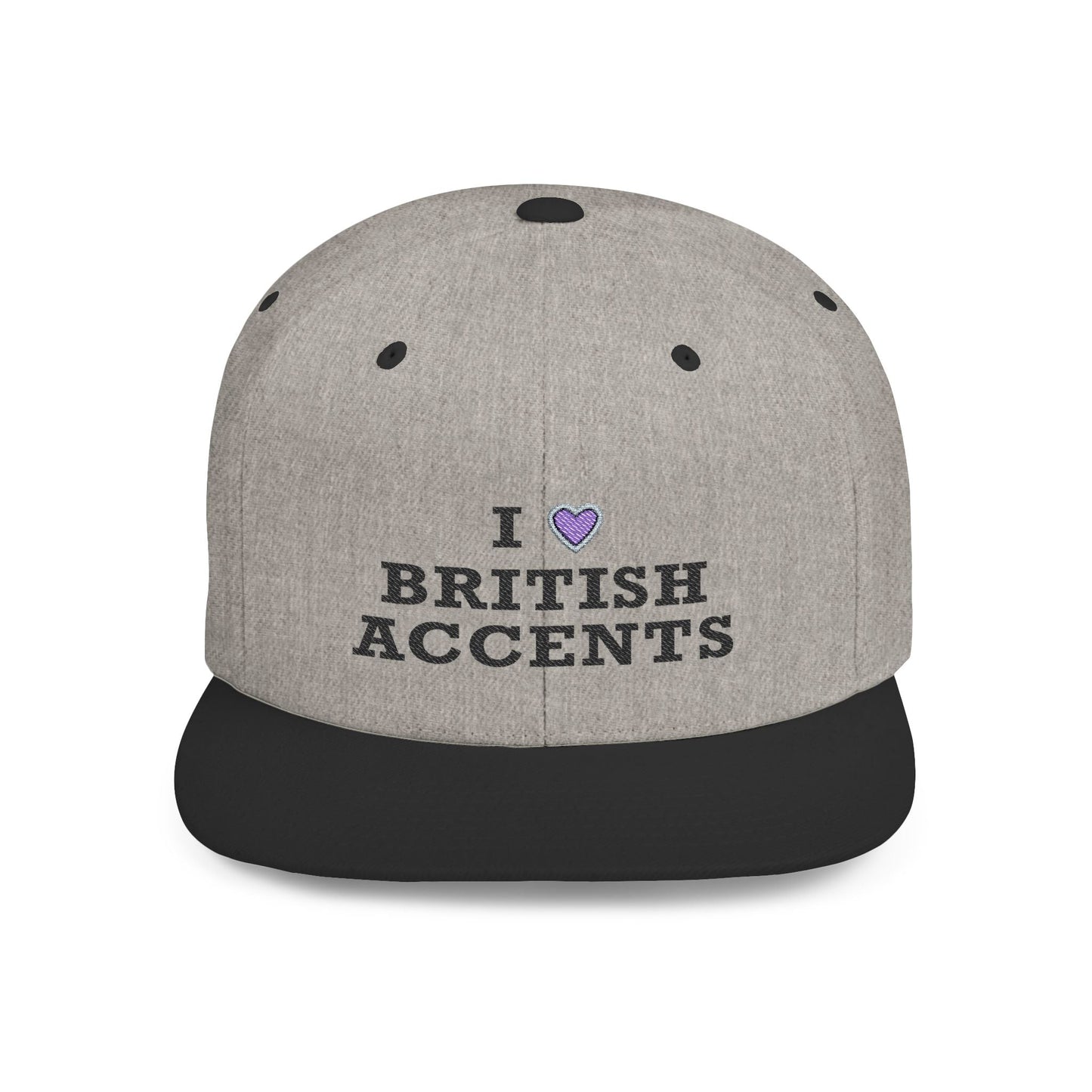 I Love British Accents - Flat Bill Snapback Printify
