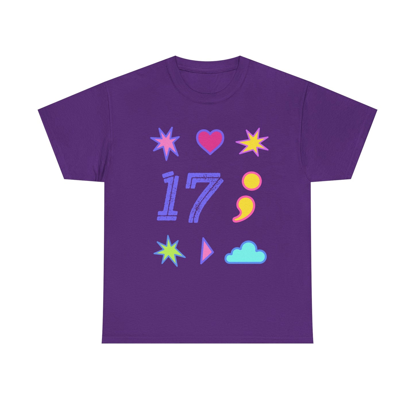 Symbols of 17 Aesthetic Unisex Heavy Cotton Tee - snazzymerch