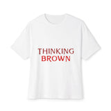 Thinking Bold Text Unisex oversized Boxy Tee - snazzymerch