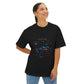 Neon Space Doodles Unisex Oversized Boxy Tee Printify