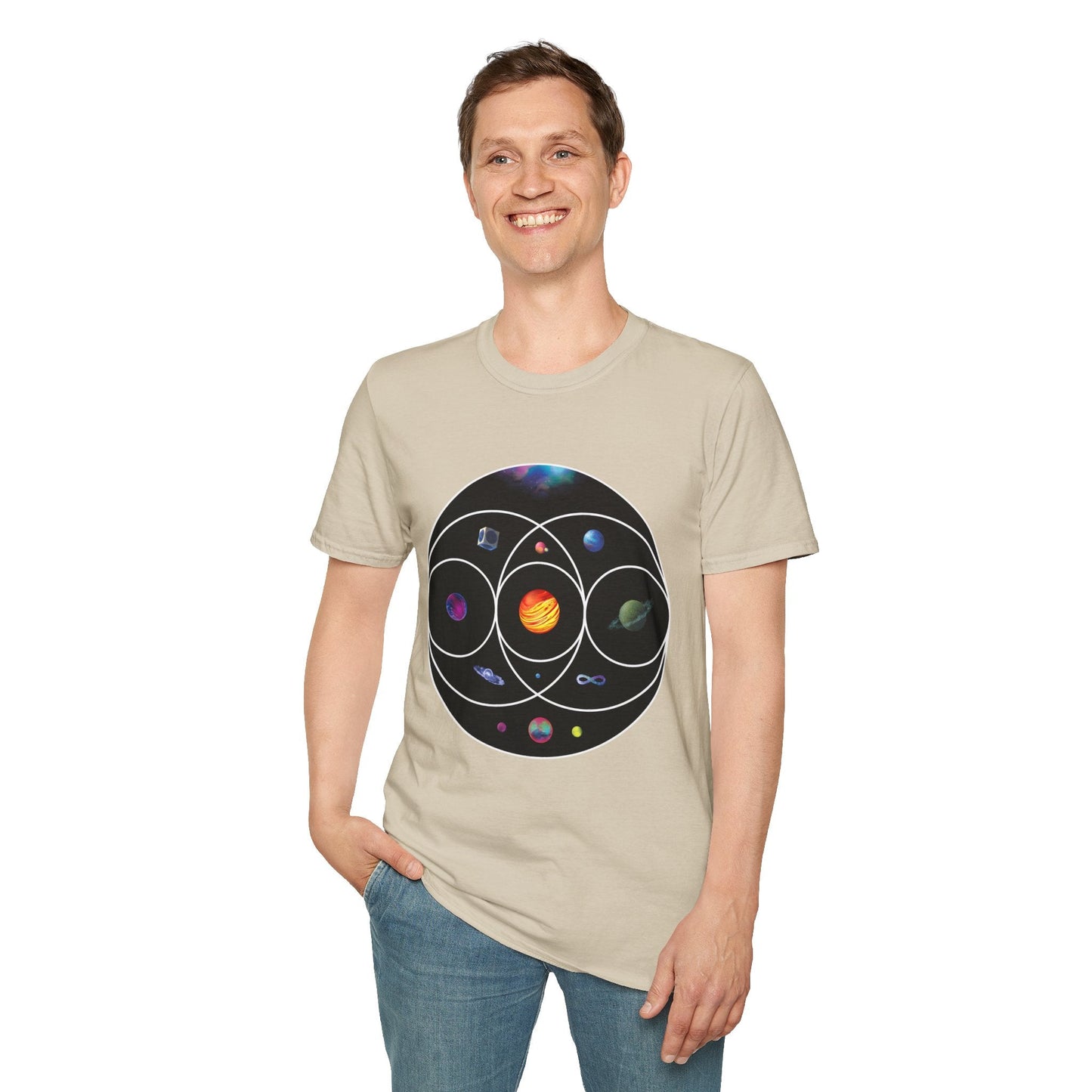 Unisex Softstyle T-Shirt Inspired by Coldplay’s Illustration Concept Printify
