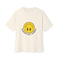 Yellow Smiley Unisex Oversized Boxy Tee - snazzymerch