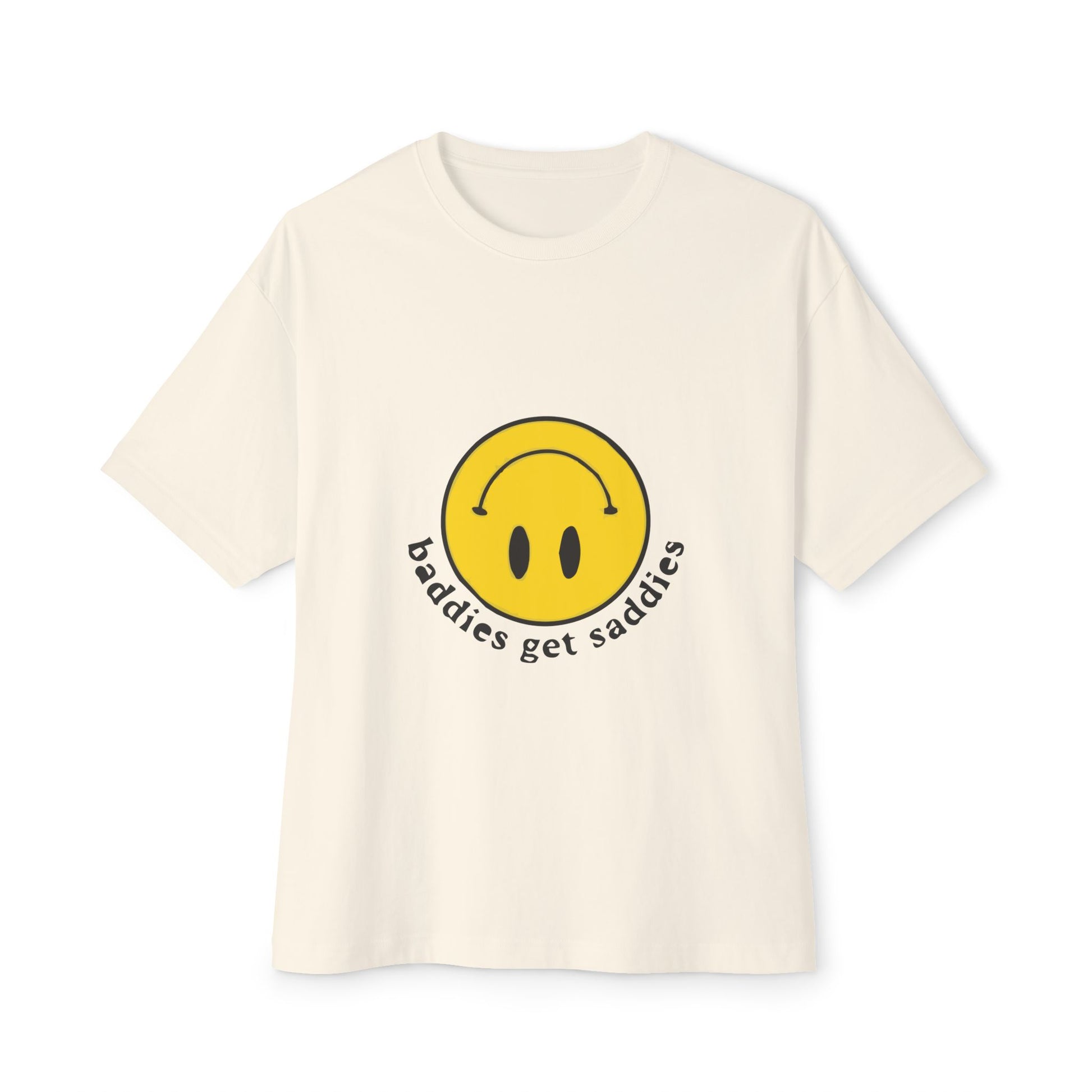 Yellow Smiley Unisex Oversized Boxy Tee - snazzymerch