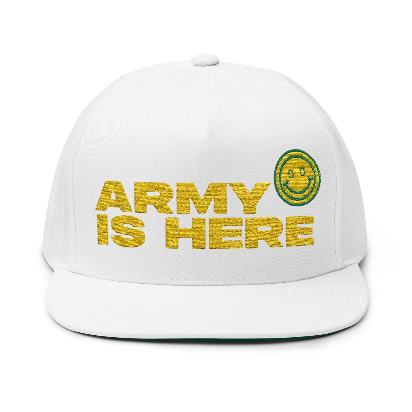 Smiley Army Vibe Flat Bill Cap (Embroidery) - snazzymerch