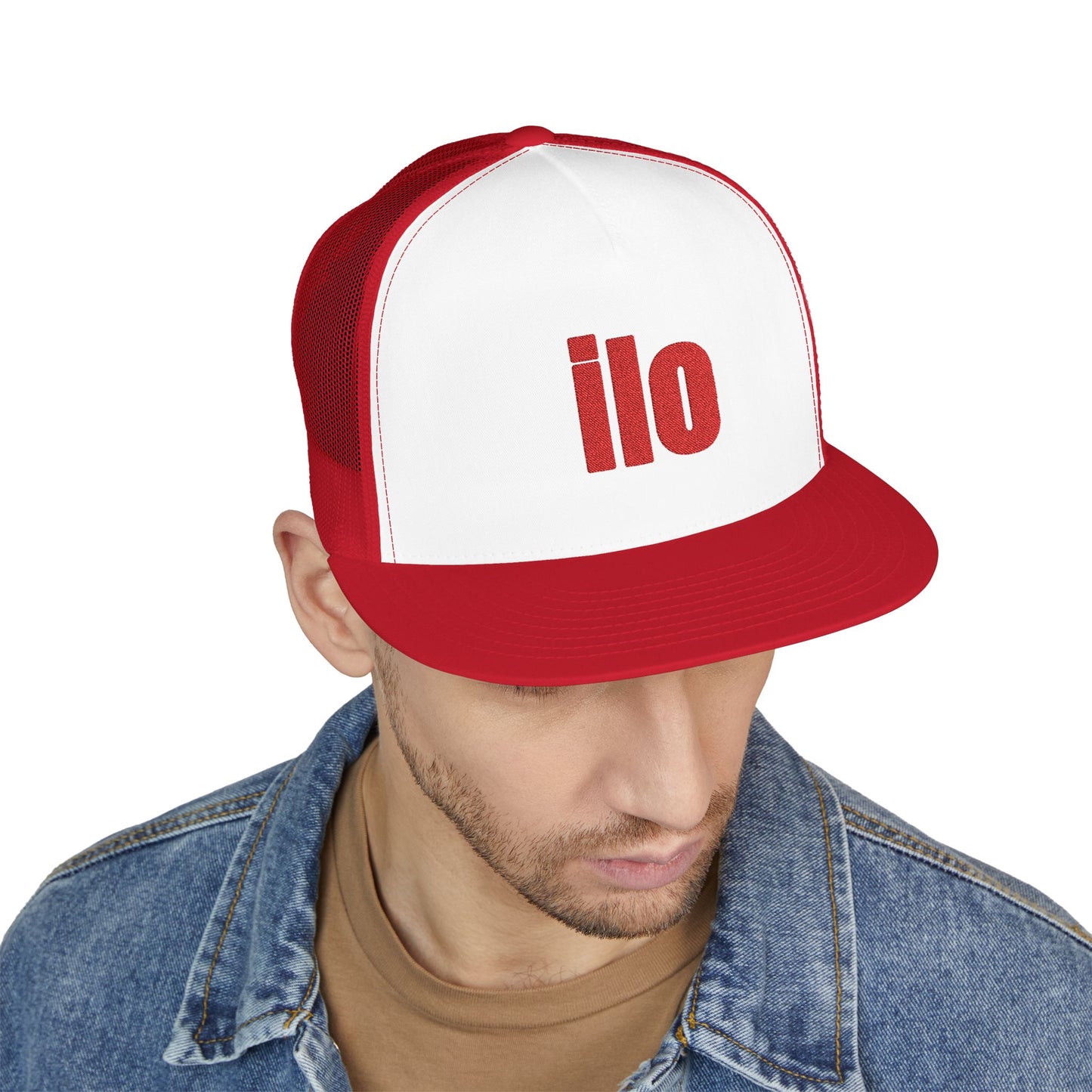 Billie Eilish Inspired Trucker Cap – Bold Red Block Edition Printify