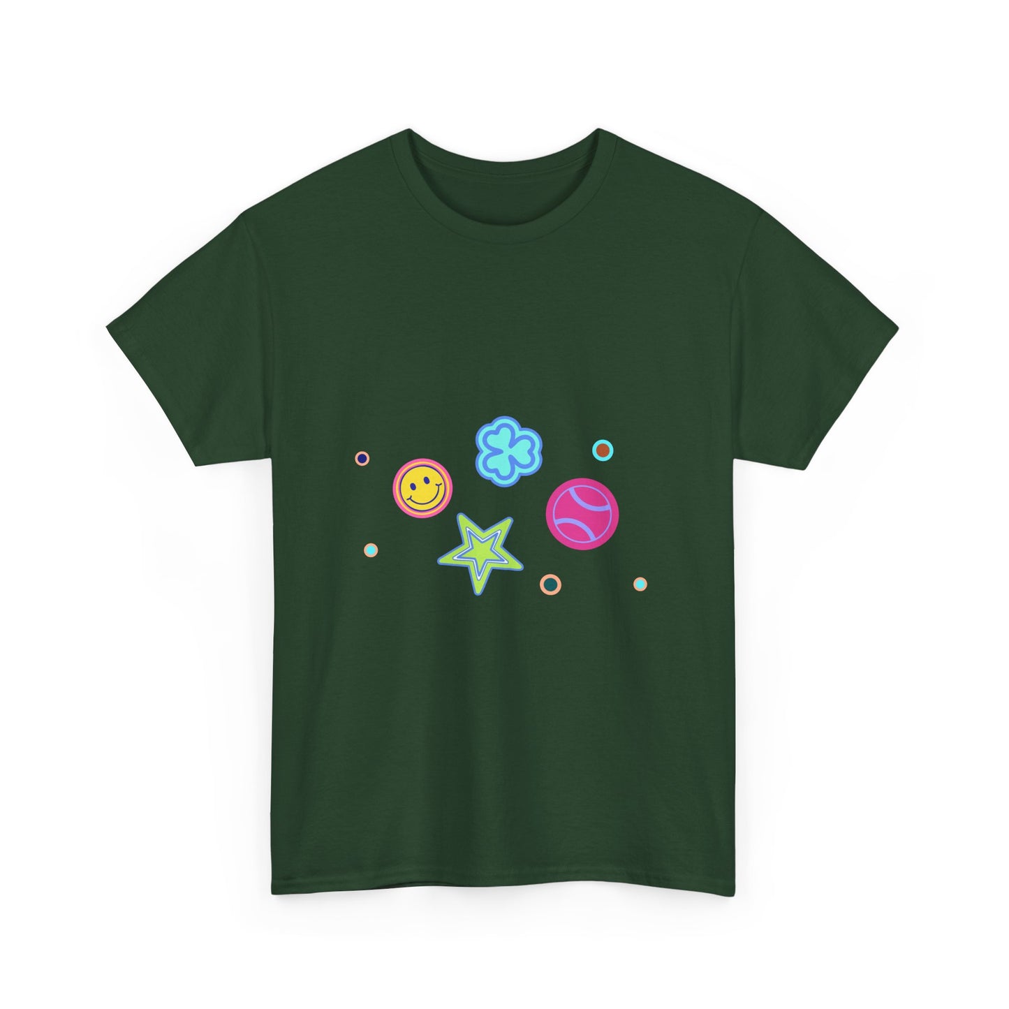 Color Pop Charm Patch Unisex Heavy Cotton Tee - snazzymerch