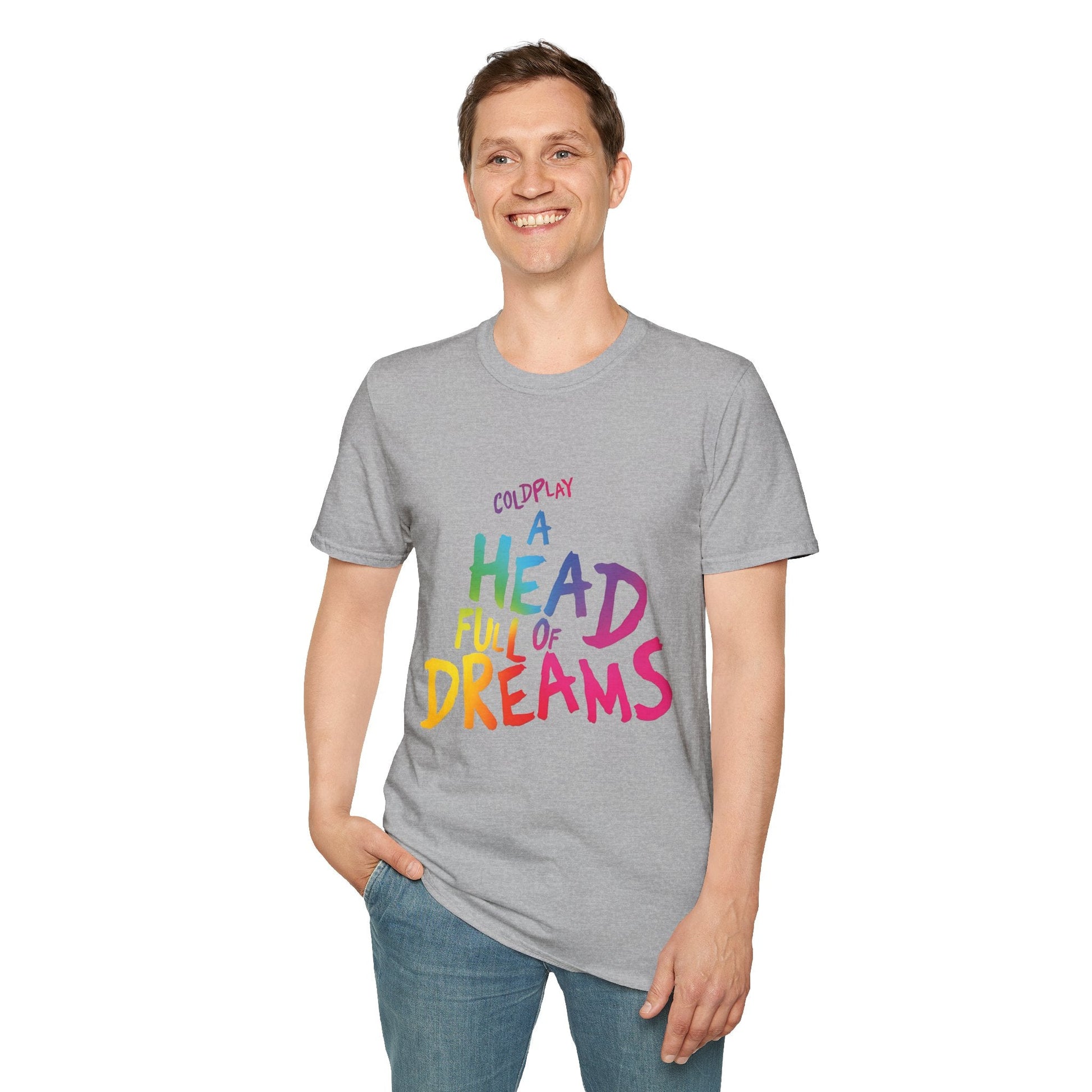 Unisex Softstyle T-Shirt Inspired by Coldplay’s Iconic A Head Full of Dreams Printify