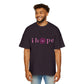 Pink Hope Smile Men's Heavy Oversized Tee - snazzymerch